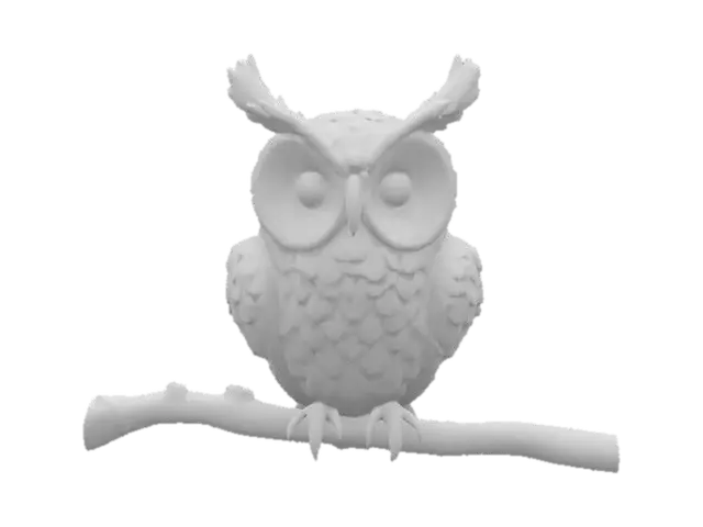 3D model for a decorative owl that is made from a pine cone, Hand Painted, Wood, Carved, Highly Detailed, steampunk