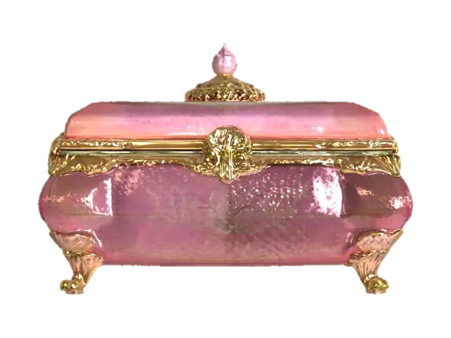 3D model for glass storage box, highly detailed and ornate, pastel colors, luminous
