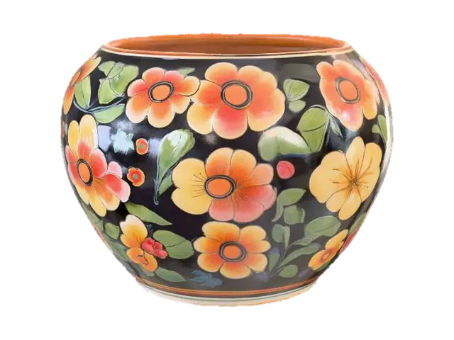 3D model for hand painted glossy pottery planter