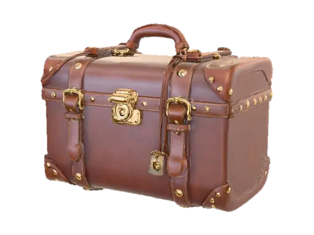 steampunk suitcase 3D model, vytvořený pomocí AI