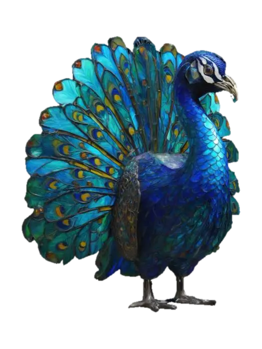 Colorful Peacock 3D model, vytvořený pomocí AI