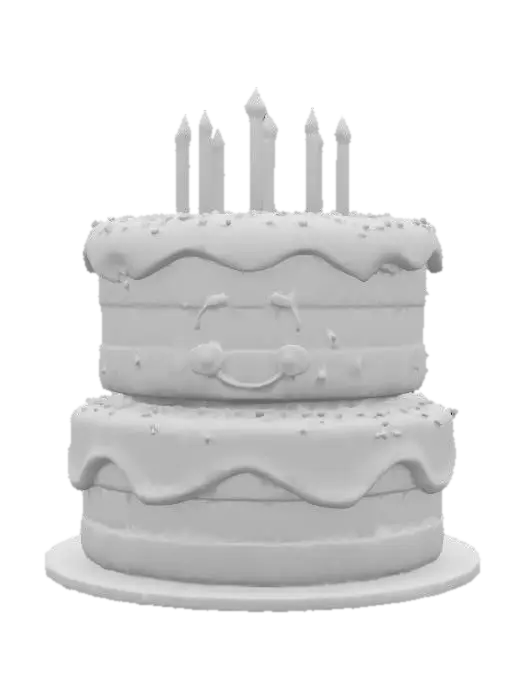 3D model for birthday cake, Pixar Style, Game Assets