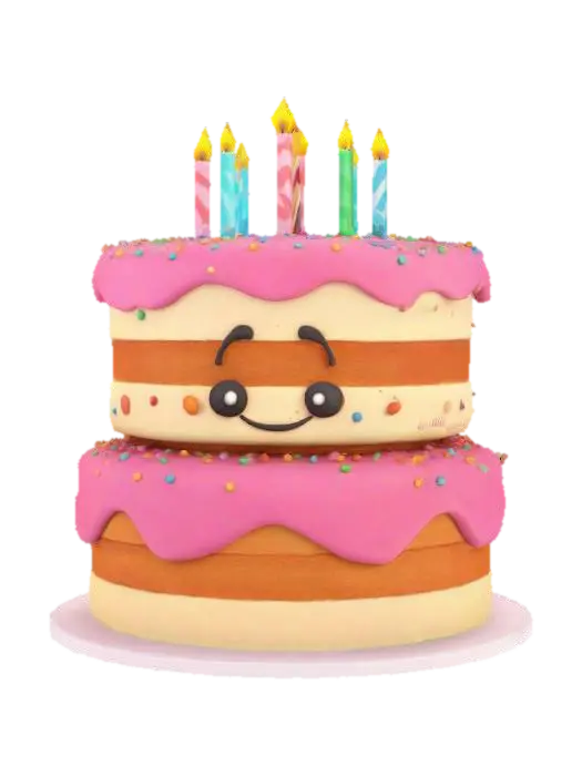 3D model for birthday cake, Pixar Style, Game Assets