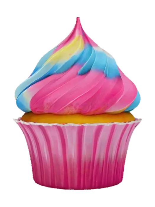 Rainbow Swirl Cupcake - Pastry 3D model, vytvořený pomocí AI