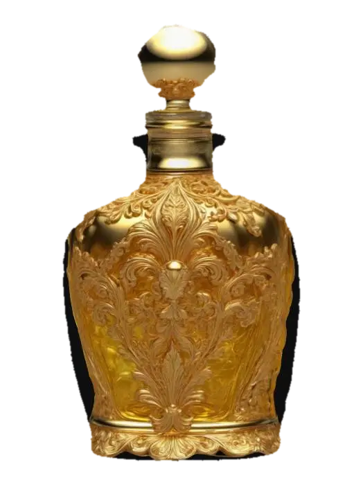 Ornate polished silver Victorian perfume bottle, Fantasy, Gemstone, Highly… 3D model, vytvořený pomocí AI