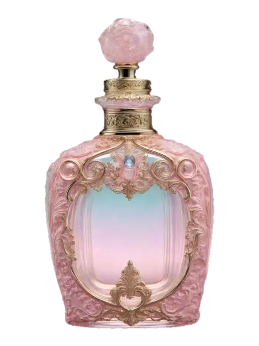Ornate polished silver Victorian perfume bottle, Fantasy, Gemstone, Highly… 3D model, vytvořený pomocí AI