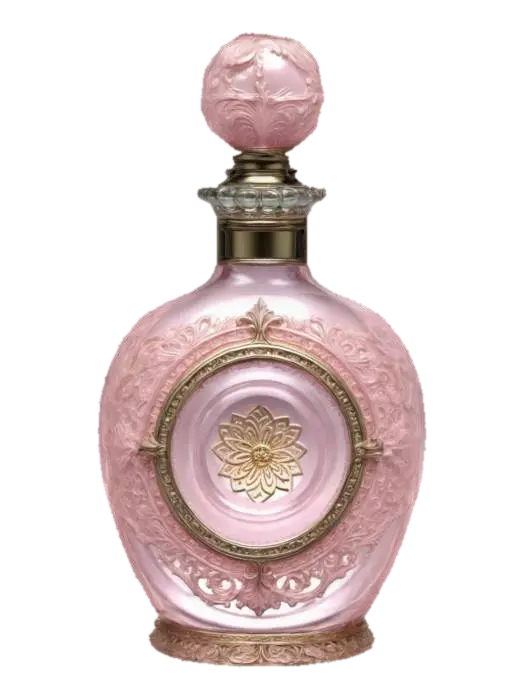 Ornate polished silver Victorian perfume bottle, Fantasy, Gemstone, Highly… 3D model, vytvořený pomocí AI