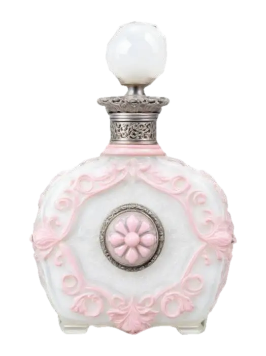 Ornate polished silver Victorian perfume bottle, Fantasy, Gemstone, Highly… 3D model, vytvořený pomocí AI