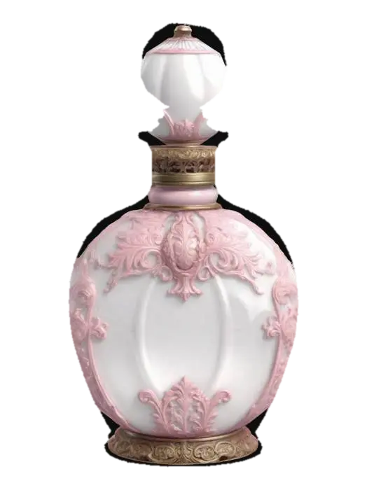 Ornate polished silver Victorian perfume bottle, Fantasy, Gemstone, Highly… 3D model, vytvořený pomocí AI