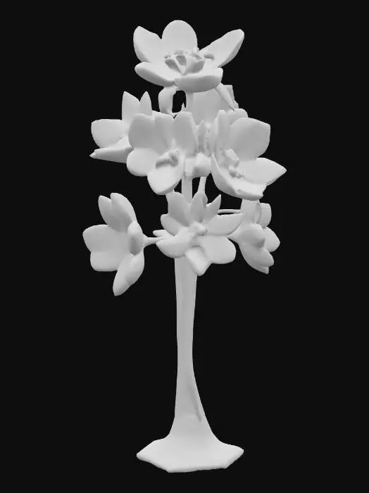 3D model for colorful polished glass floral sculpture
