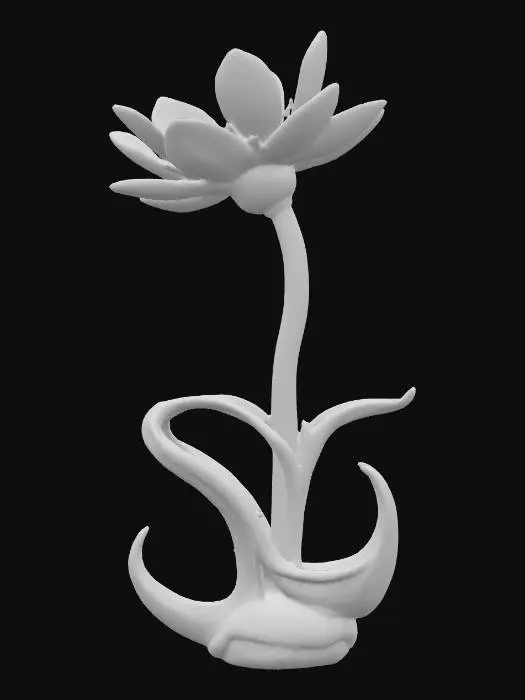 3D model for colorful polished glass floral sculpture