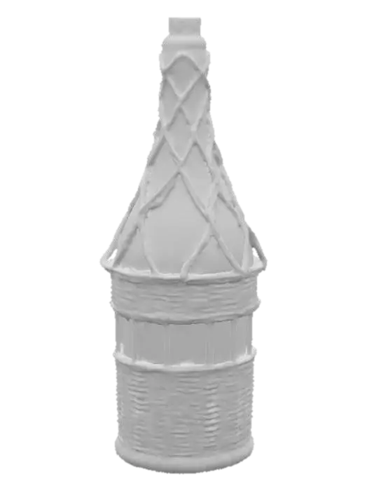 3D model for wine bottle in wicker wrap