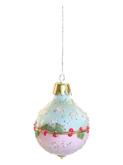 3D model for Vintage Christmas ornament in pale pink and pale green and pale blue and pale yellow