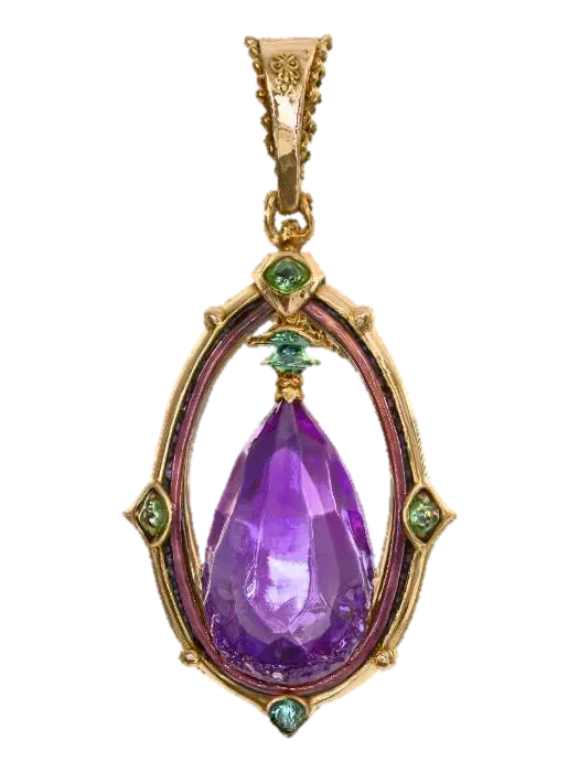 3D model for Pirate style pendant, gemstones