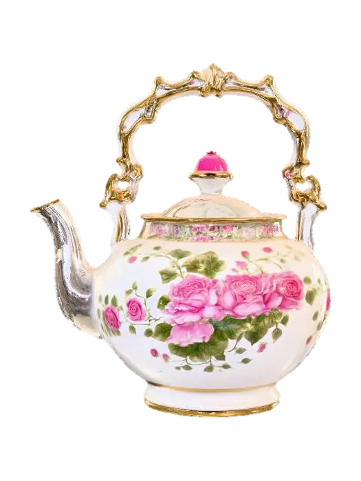 Elegant Floral Teapot - Kitchenware 3D model, vytvořený pomocí AI