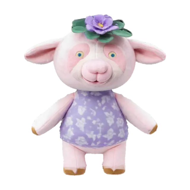 Animal Crossing, Fabric, Symmetrical Body, Lamb with a big Pale blue flower on his… - Pig 3D model, vytvořený pomocí AI