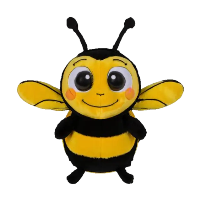 bumble bee plushie, soft, black, yellow, cute, 3D model, vytvořený pomocí AI