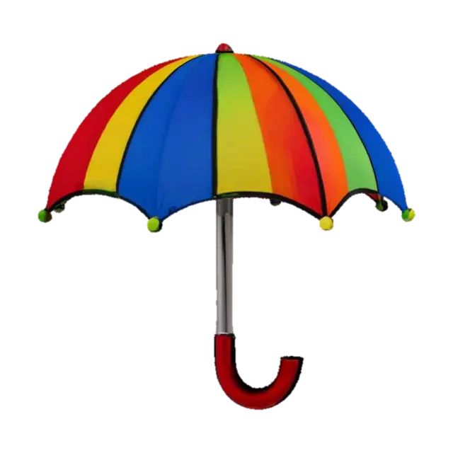Rainbow Umbrella 3D model, vytvořený pomocí AI