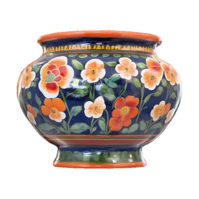 3D model for hand painted glossy pottery planter