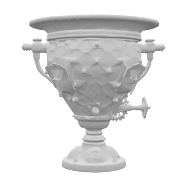 3D model for steampunk vase, carnival glass