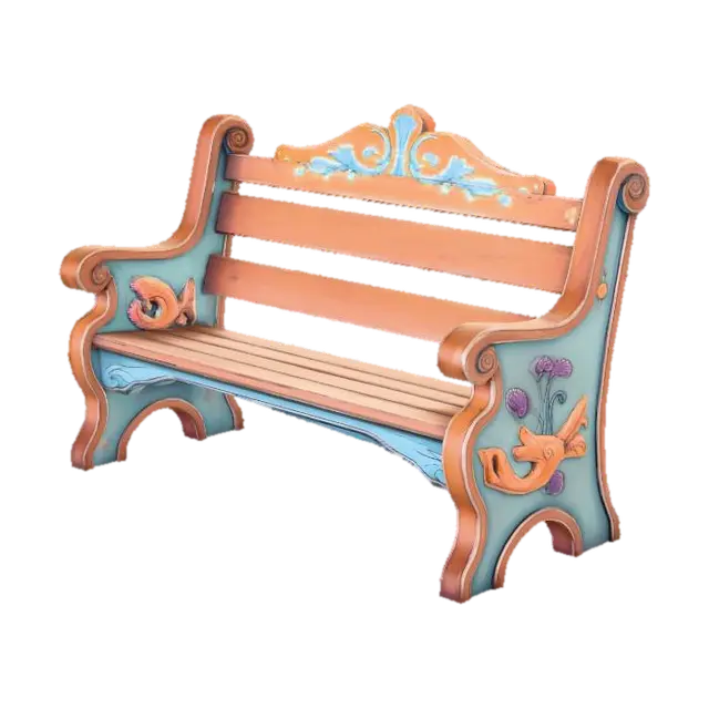 The Ornate Garden Bench - Benches 3D model, vytvořený pomocí AI