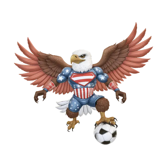 Star-Spangled Striker - America 3D model, vytvořený pomocí AI