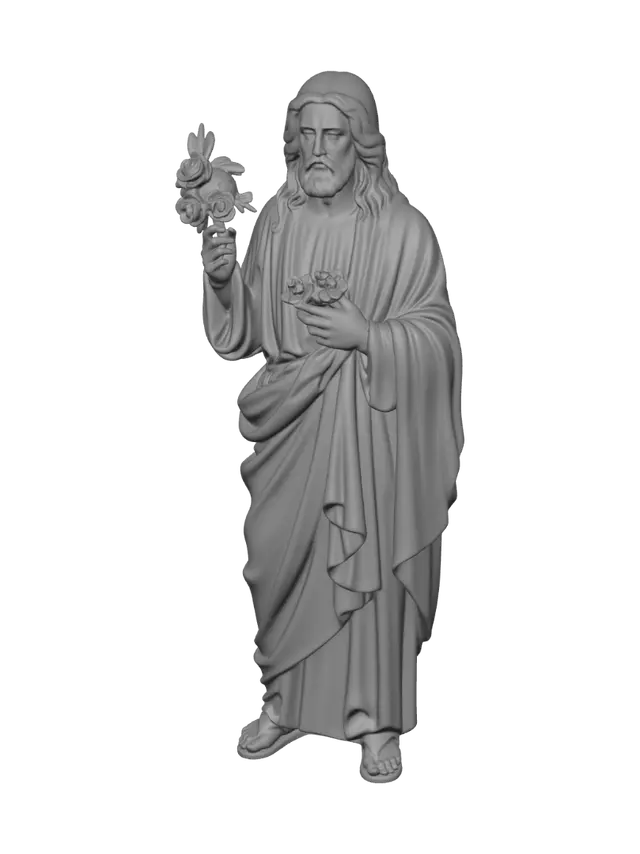 3D model for Statue of Jesus with Roses