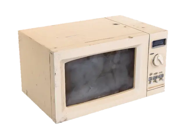 Vintage Microwave - Cooking 3D model, vytvořený pomocí AI