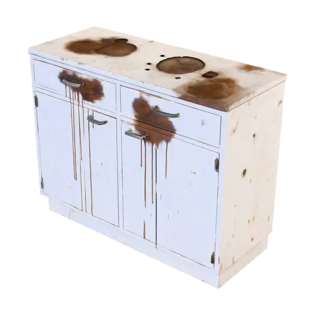 Messy Kitchen Cabinet - Household 3D model, AI generated