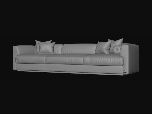 3D model for Beige Comfort Sofa