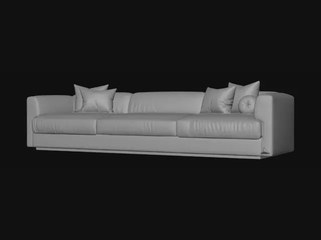 3D model for Beige Comfort Sofa