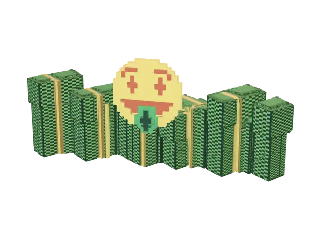 money man - Emoji 3D model, vytvořený pomocí AI