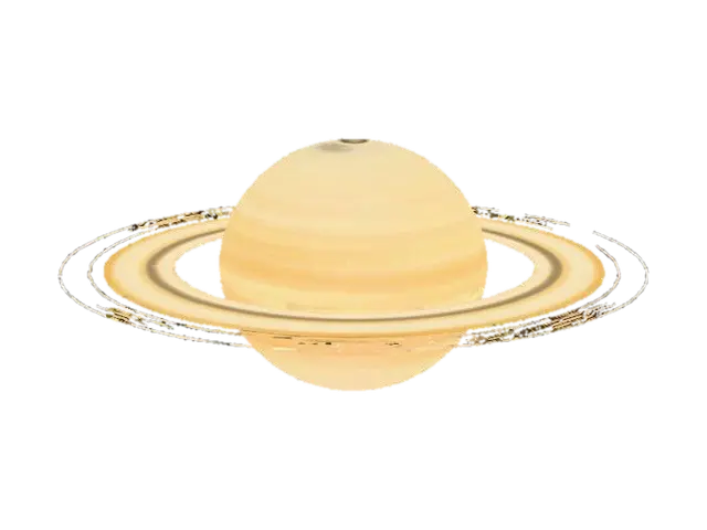 saturn, planet, big ring - Orbit 3D model, vytvořený pomocí AI