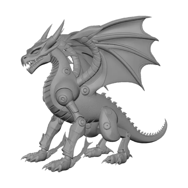 3D model for Cyborg dragon, skin ready to fight