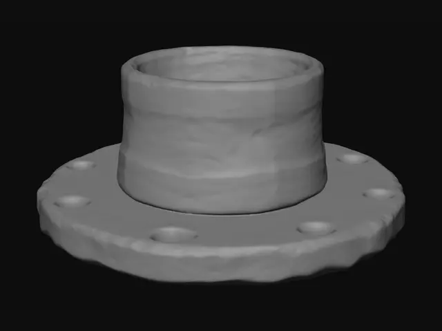 3D model for Blue plastic pipe flange