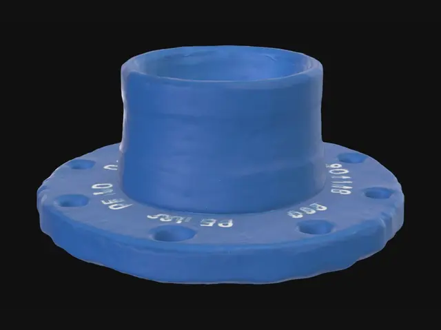 3D model for Blue plastic pipe flange