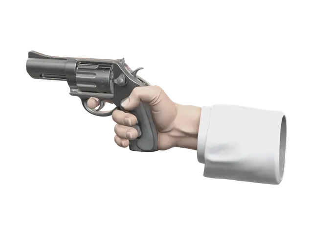 Weathered Hand Holding Gun 3D model, vytvořený pomocí AI