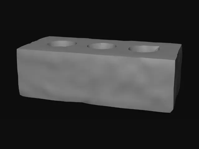 3D model for Three-hole red brick