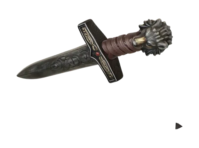 Wolfhead Dagger - Hilt 3D model, vytvořený pomocí AI