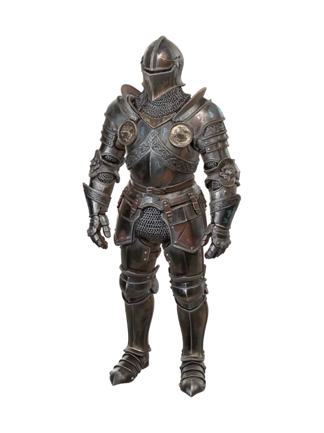 Ironbound Sentinel - Platearmor 3D model, vytvořený pomocí AI