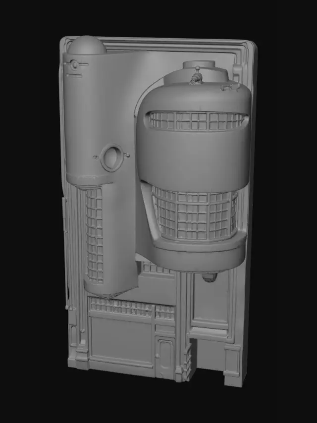 3D model for Green Art Deco Shopfront