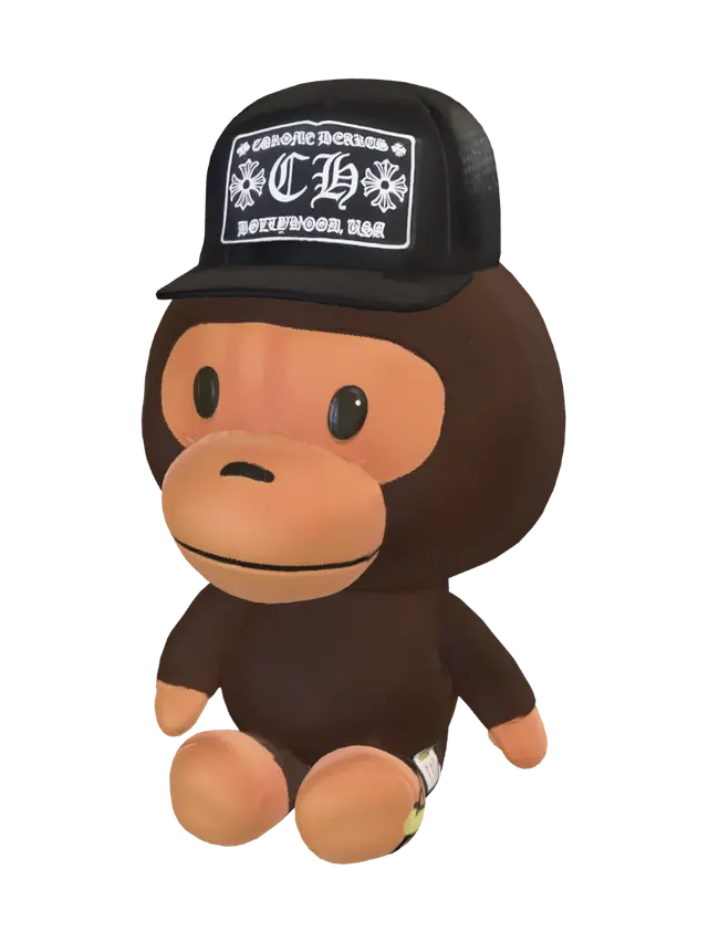 Cap-Topped Plush Monkey - Caped 3D model, vytvořený pomocí AI
