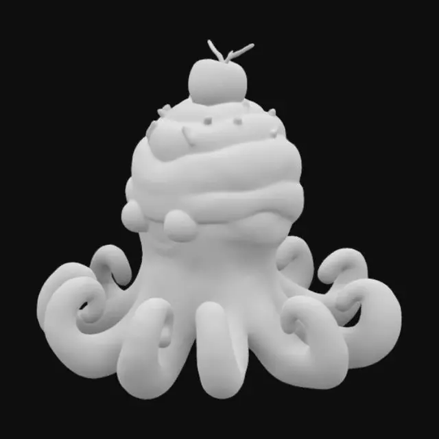 3D model for ice cream octopus