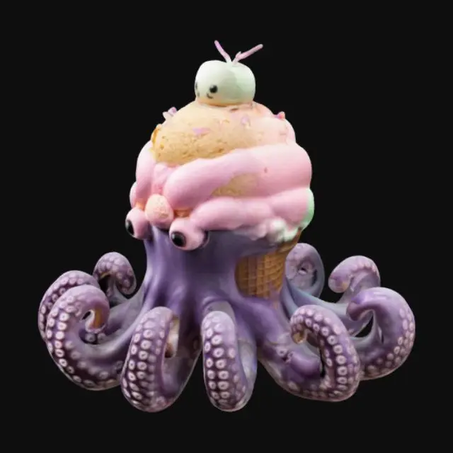 3D model for ice cream octopus