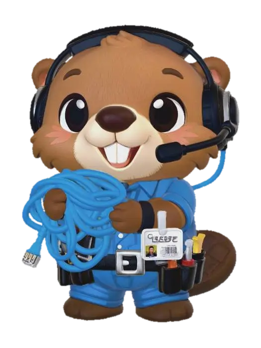 Castor the Cable Technician - Profession 3D model, vytvořený pomocí AI