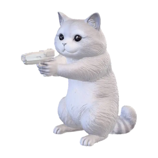 3D model for Armed and Adorable Kitten