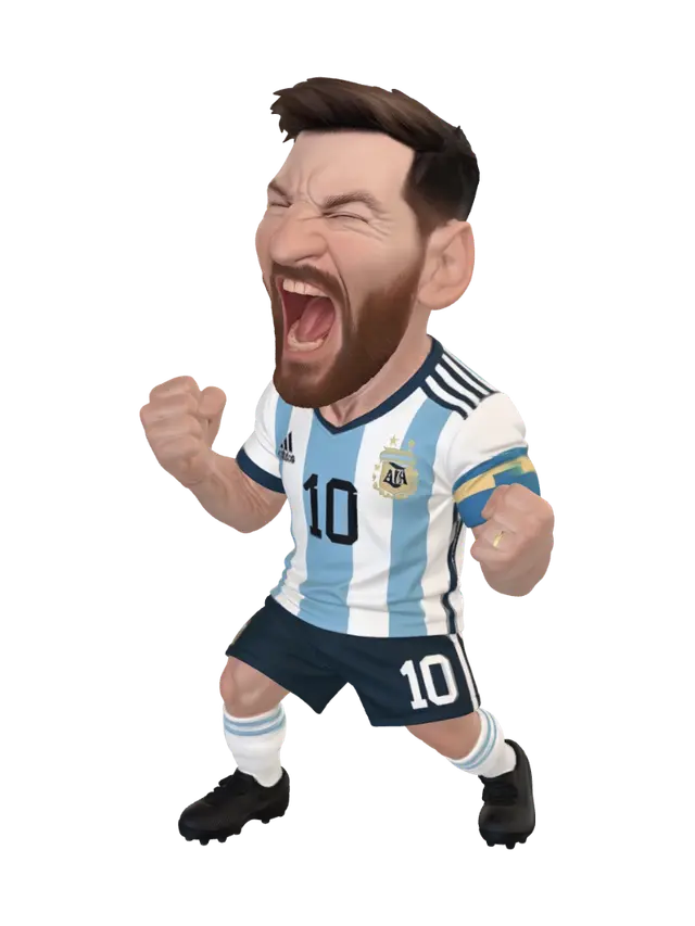Roaring Argentina Captain 3D model, vytvořený pomocí AI