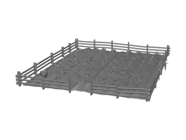 3D model for Fenced Garden Rows