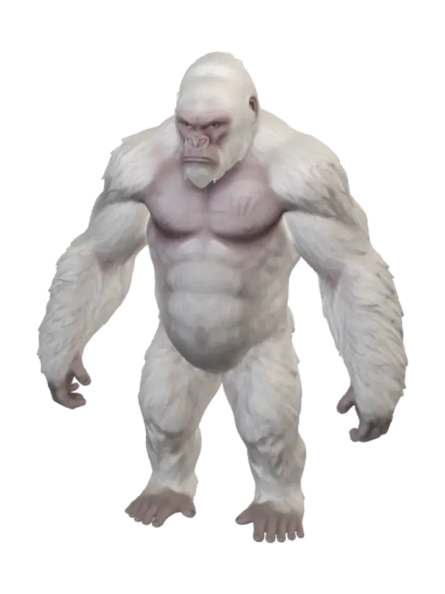 Snowbound Gorilla 3D model, vytvořený pomocí AI