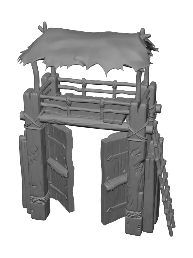 3D model for Wooden Outpost